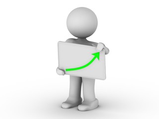 Tableau avec flèche ascendante verte