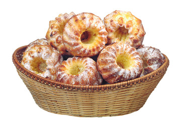 Cupcakes in a wicker basket