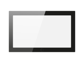 Black generic tablet pc on white background, 3d render.