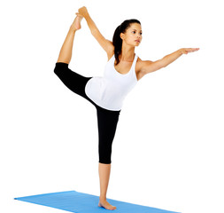 yoga standing bow pulling pose