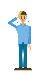 男性 2 暑い 緊張