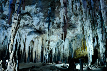 Stalactite wall in Kao Bin caves, Ratchaburi, Thailand