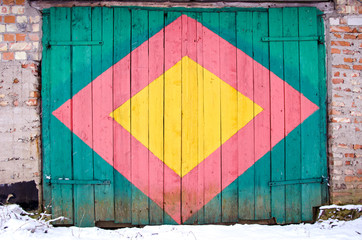colorful painted wooden door background