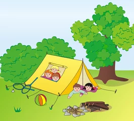 Gordijnen camping © janista