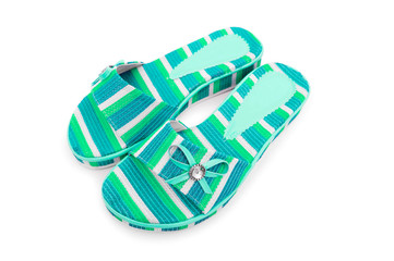 Summer colourful shoes on white