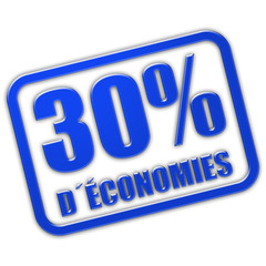 Stempel blau glas 30% D´ÉCONOMIES