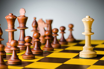 Chess concept with various pieces