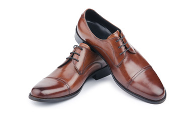 Male fashion with shoes on white