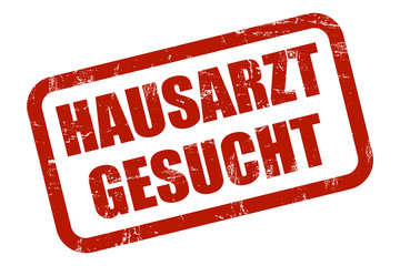 Grunge Stempel rot HAUSARZT GESUCHT