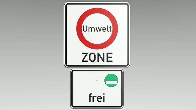 Verkehrszeichen Umweltzone, animiert