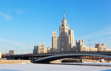 Obraz premium High-rise building on Kotelnicheskaya embankment in Moscow