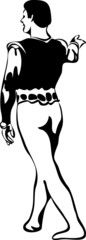sketch male ballet dancer standing in pose