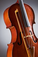 Music Cello in the dark room