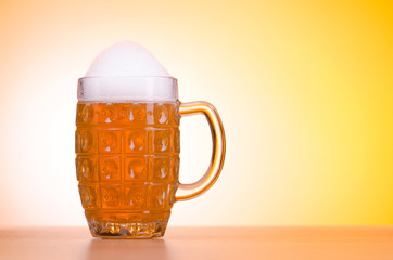 Beer glass on the table