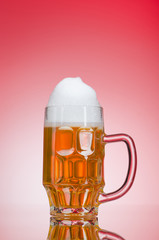 Beer glass on the table