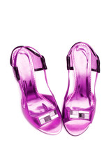 Female shoes on white background