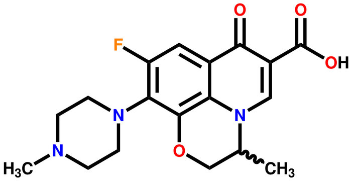 Antibiotic ofloxacin structural formula