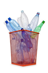 Plastic bottles in recycling concept