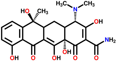 Antibiotic tetracycline structural formula