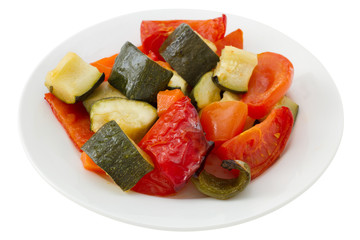grilled vegetables on the plate