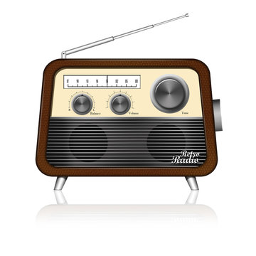 retro radio on white background,included clipping path
