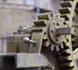 Old, large, rusty, industrial gears