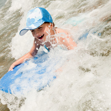 Bodyboarding - happy summer vacation