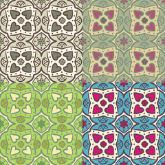 Seamless ornate backgrounds with hearts