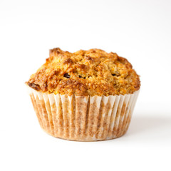 Gluten free muffin with nuts isolated