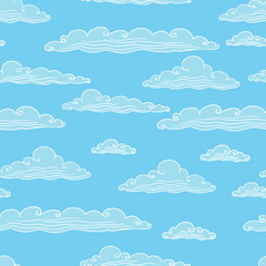 Seamless background with clouds - vector illustration.