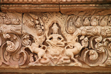 Lintel texture in Prasat Khao Panom Rung, Buriram, Thailand.