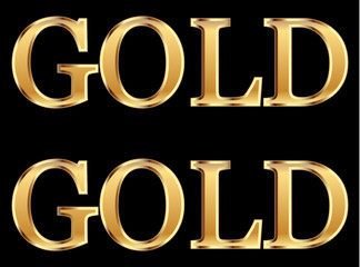 Gold sales word vector stock