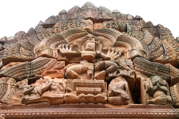Fototapeta premium Pediment texture in Prasat Khao Panom Rung, Buriram, Thailand.