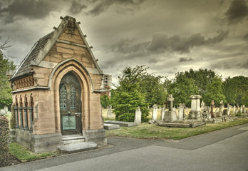 Old cemetery angel sculpture made of stone