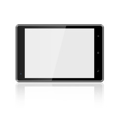 Tablet computer with blank screen on white background,Included c
