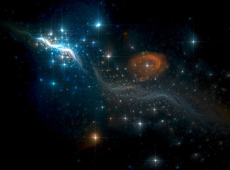 Colorful space star nebula