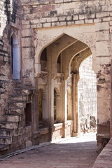 Gate to Meherangarh Fort and its palace in Jodhpur