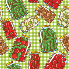 Cute background with homemade pickles