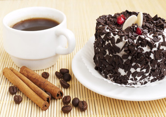 Coffee and chocolate cake