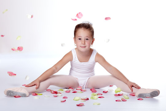 Young ballerina exercising