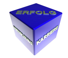 3D Blauwuerfel - ERFOLG