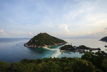 bird eyes view from mountain at nangyaun island