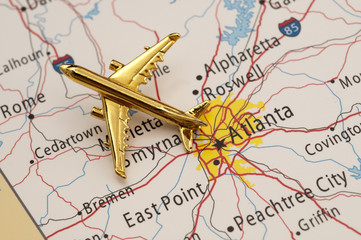 Fototapeta na wymiar Samolot Pozostawienie Atlanta
