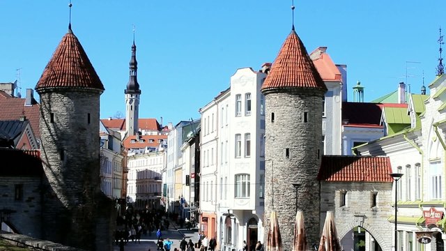 Viru gate and Viru street in Tallinn
