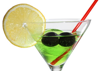 Martini in glasses and lime