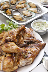 Grilled Chicken with mussels