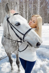 beautiful girl with horse