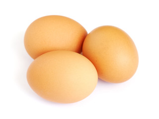 Eggs isolated on white background