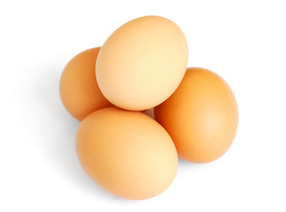 Eggs isolated on white background