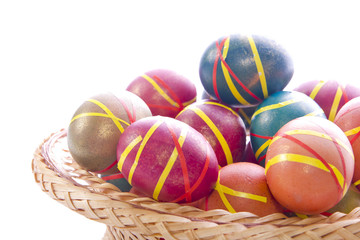 Multi-colored Easter eggs